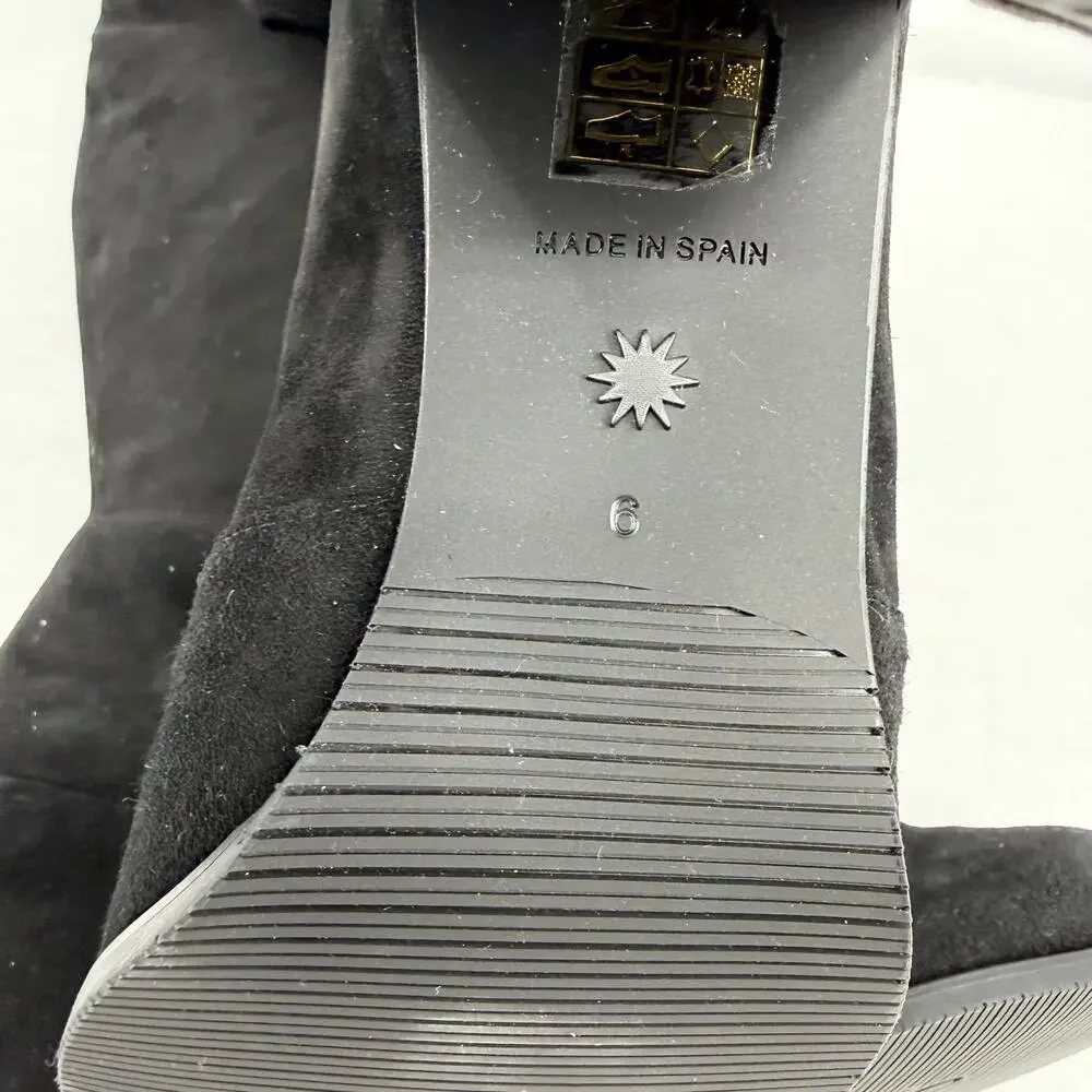 Stuart Weitzman Womens Tieland Over The Knee Boots Size 6 Black Suede EUC